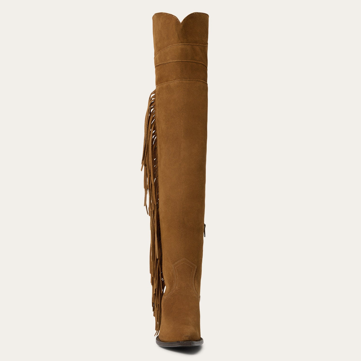 Glam Over-The-Knee Fringe Boot Tan Suede - Stetson