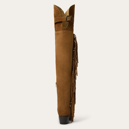 Glam Over-The-Knee Fringe Boot Tan Suede - Stetson