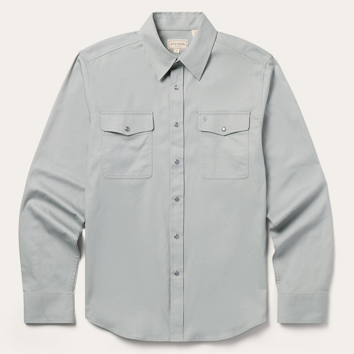Brushed Twill Western Shirt Slate Green - Stetson