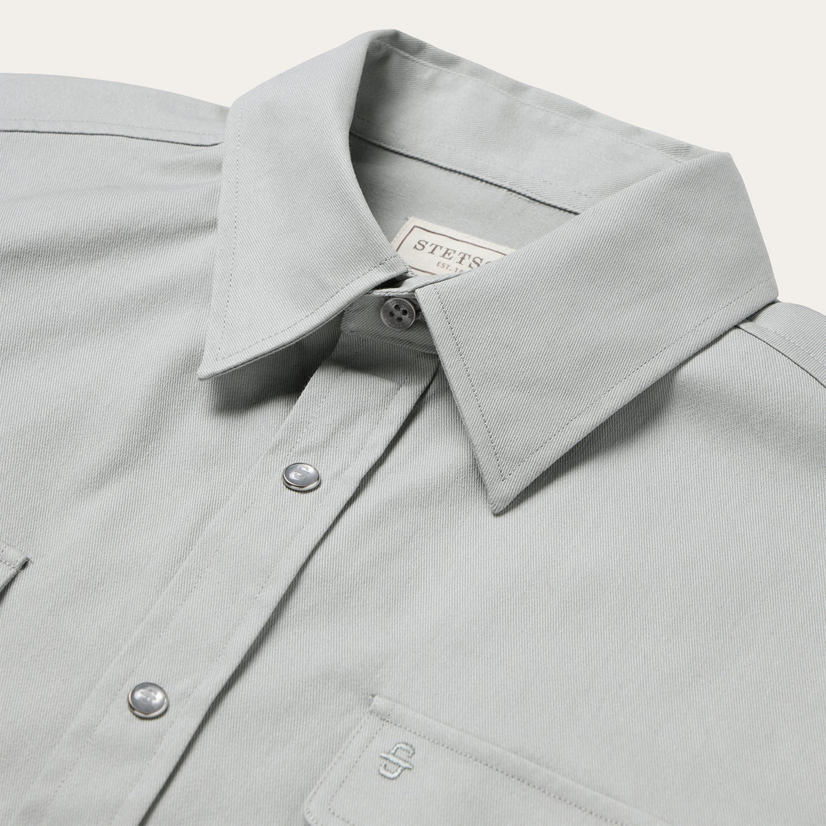 Brushed Twill Western Shirt Slate Green - Stetson