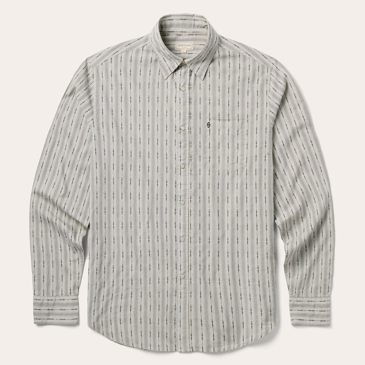 Dobby Stripe Shirt Tan - Stetson