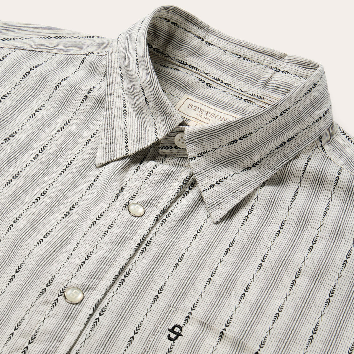 Dobby Stripe Shirt Tan - Stetson