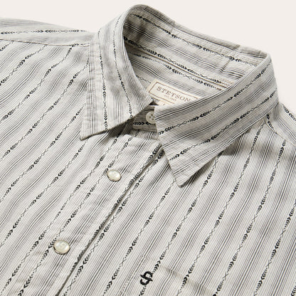 Dobby Stripe Shirt Tan - Stetson