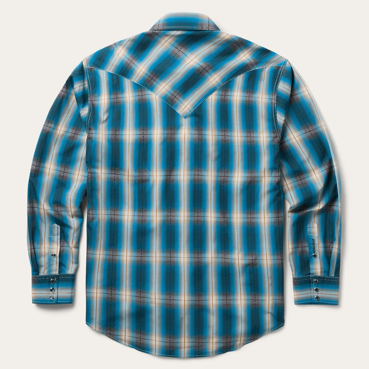 Marine Ombre Plaid Western Shirt Blue - Stetson