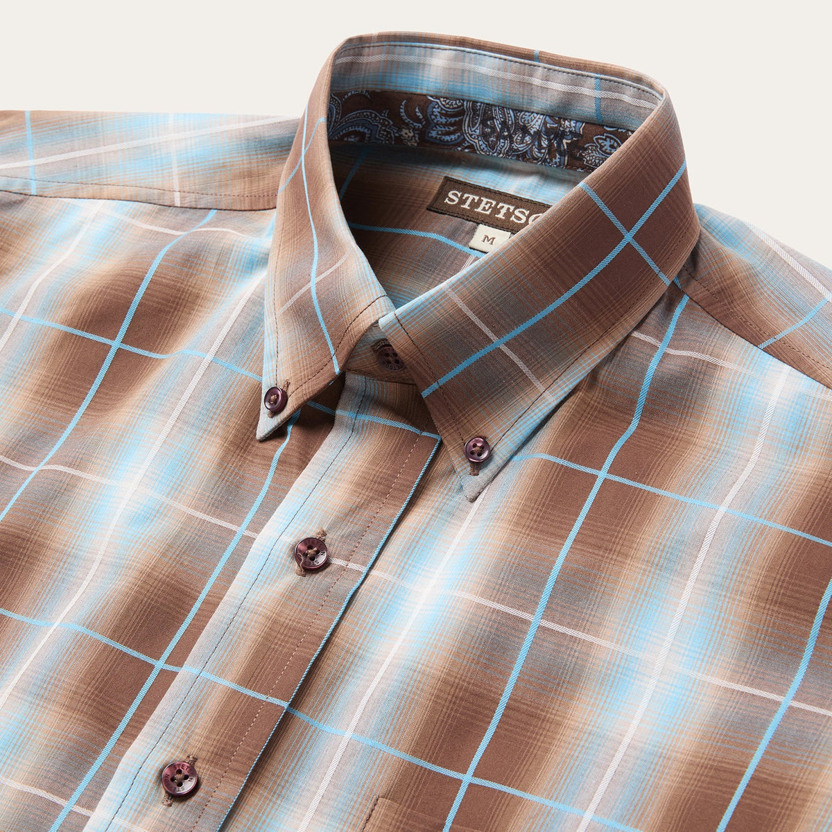 Ombre Plaid Western Shirt Brown - Stetson