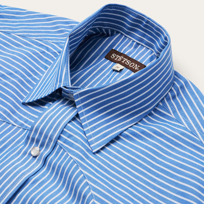 Blue Western Stripe Shirt Blue - Stetson