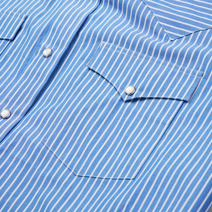 Blue Western Stripe Shirt Blue - Stetson