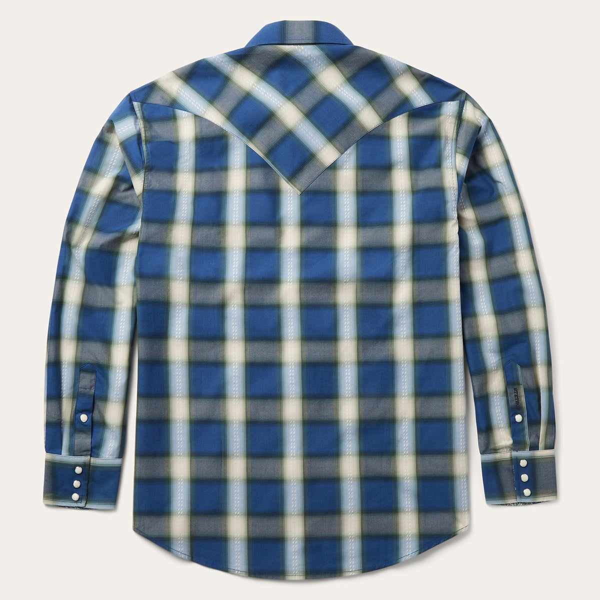 Blue Sage Dobby Plaid Western Shirt Blue - Stetson