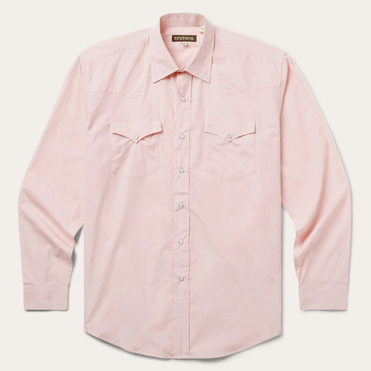 Pink End-On-End Western Shirt Pink - Stetson