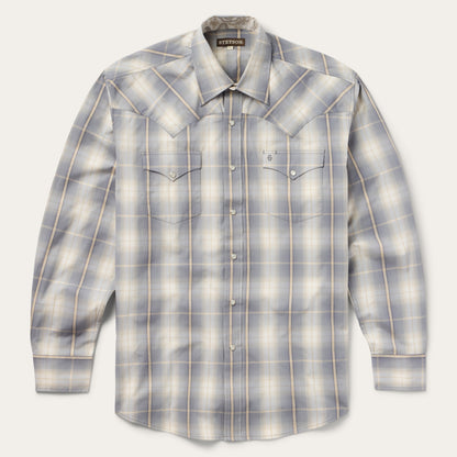 Smoke Diamonds Plaid Western Shirt Grey - Stetson