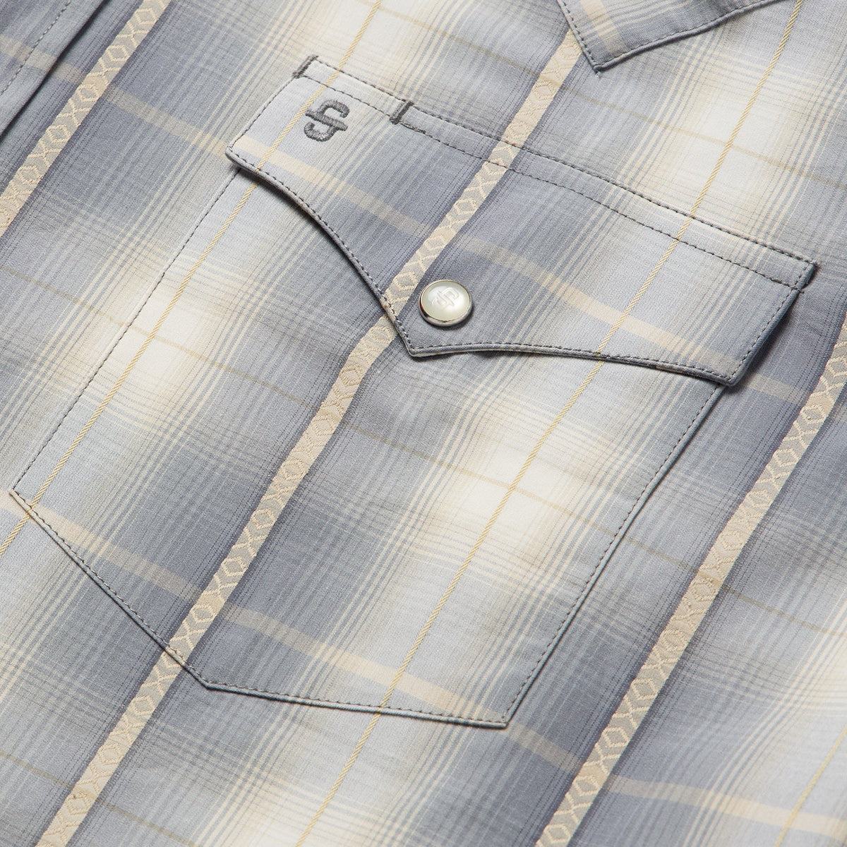 Smoke Diamonds Plaid Western Shirt Grey - Stetson