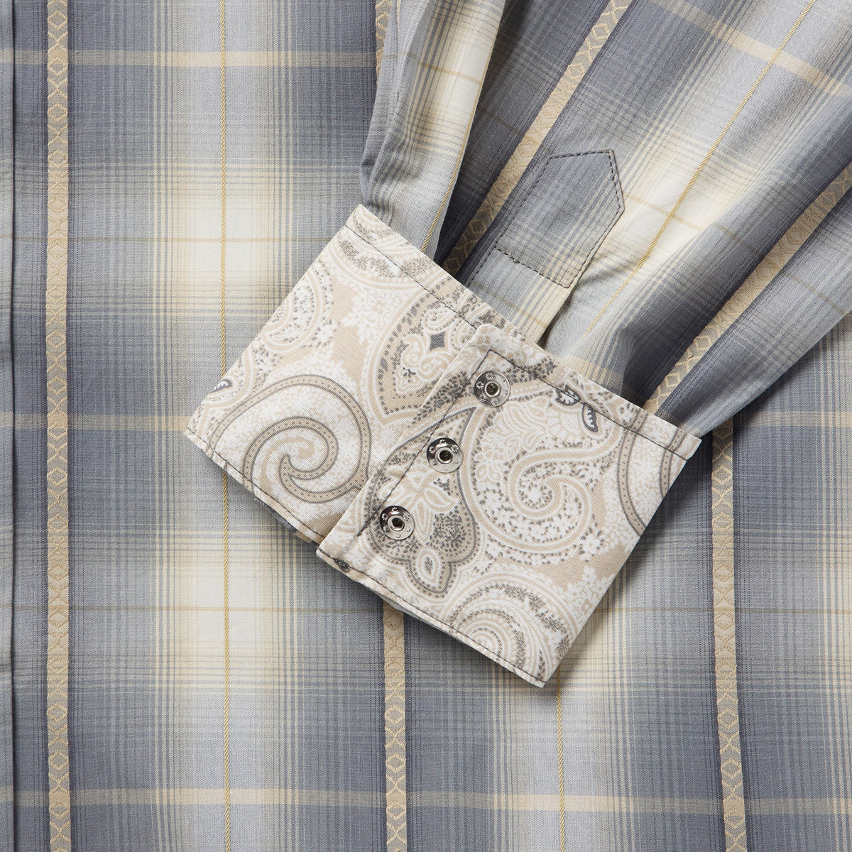 Smoke Diamonds Plaid Western Shirt Grey - Stetson