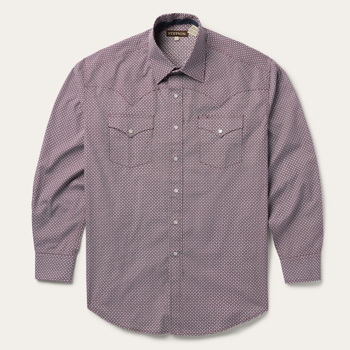 Four Point Geo Print Western Shirt Blue - Stetson