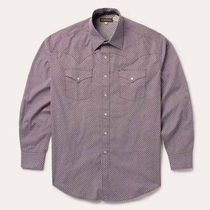 Four Point Geo Print Western Shirt Blue - Stetson