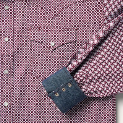 Four Point Geo Print Western Shirt Blue - Stetson