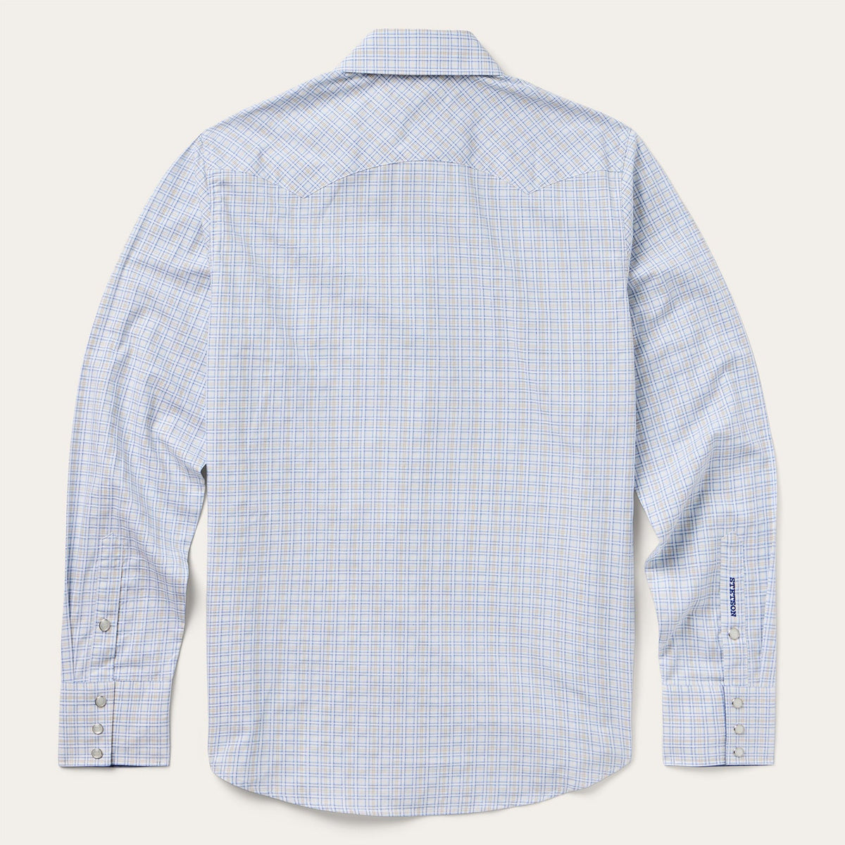 Ombre Plaid Check Western Shirt Blue - Stetson