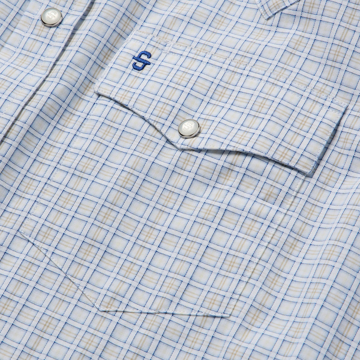 Ombre Plaid Check Western Shirt Blue - Stetson