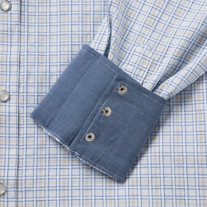 Ombre Plaid Check Western Shirt Blue - Stetson