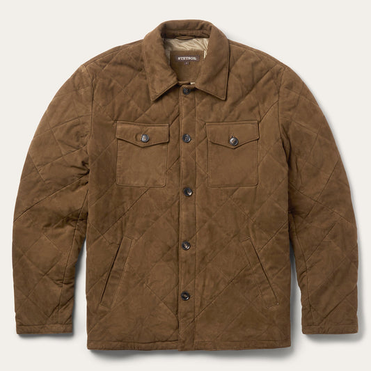 Quilted Suede Jacket Brown - Stetson