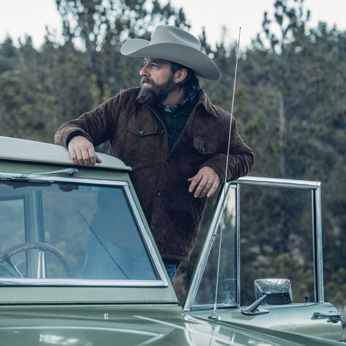 Quilted Suede Jacket Brown - Stetson