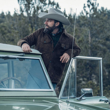 Quilted Suede Jacket Brown - Stetson