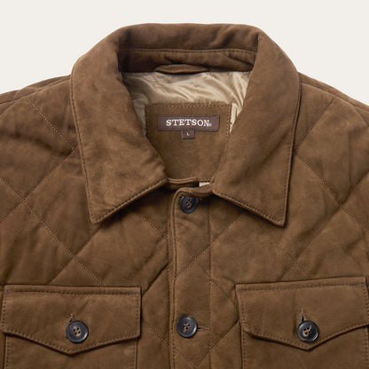 Quilted Suede Jacket Brown - Stetson