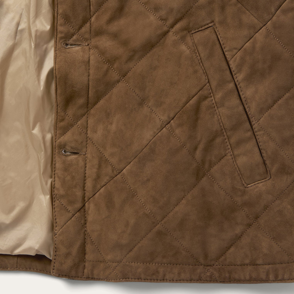 Quilted Suede Jacket Brown - Stetson