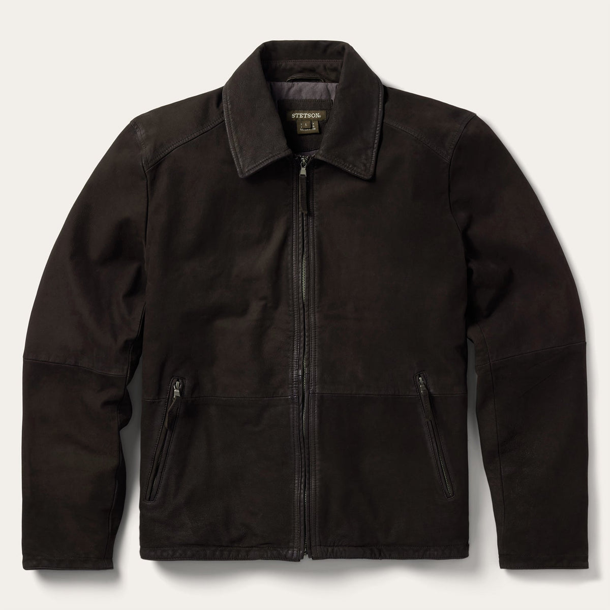 Zip Front Suede Leather Jacket Brown - Stetson