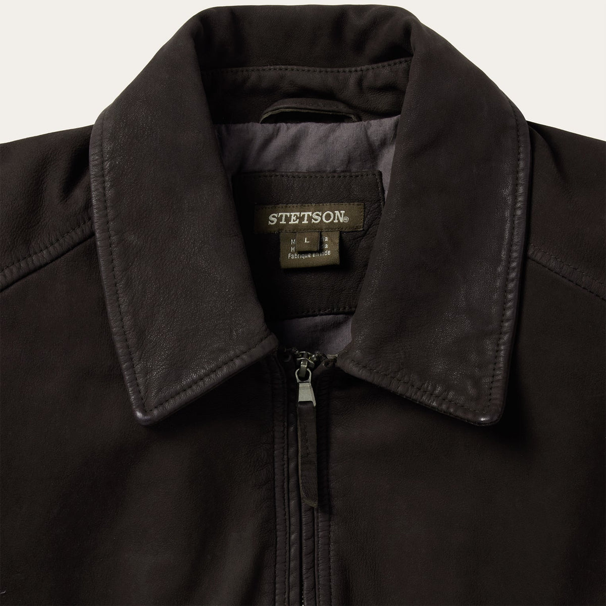 Zip Front Suede Leather Jacket Brown - Stetson