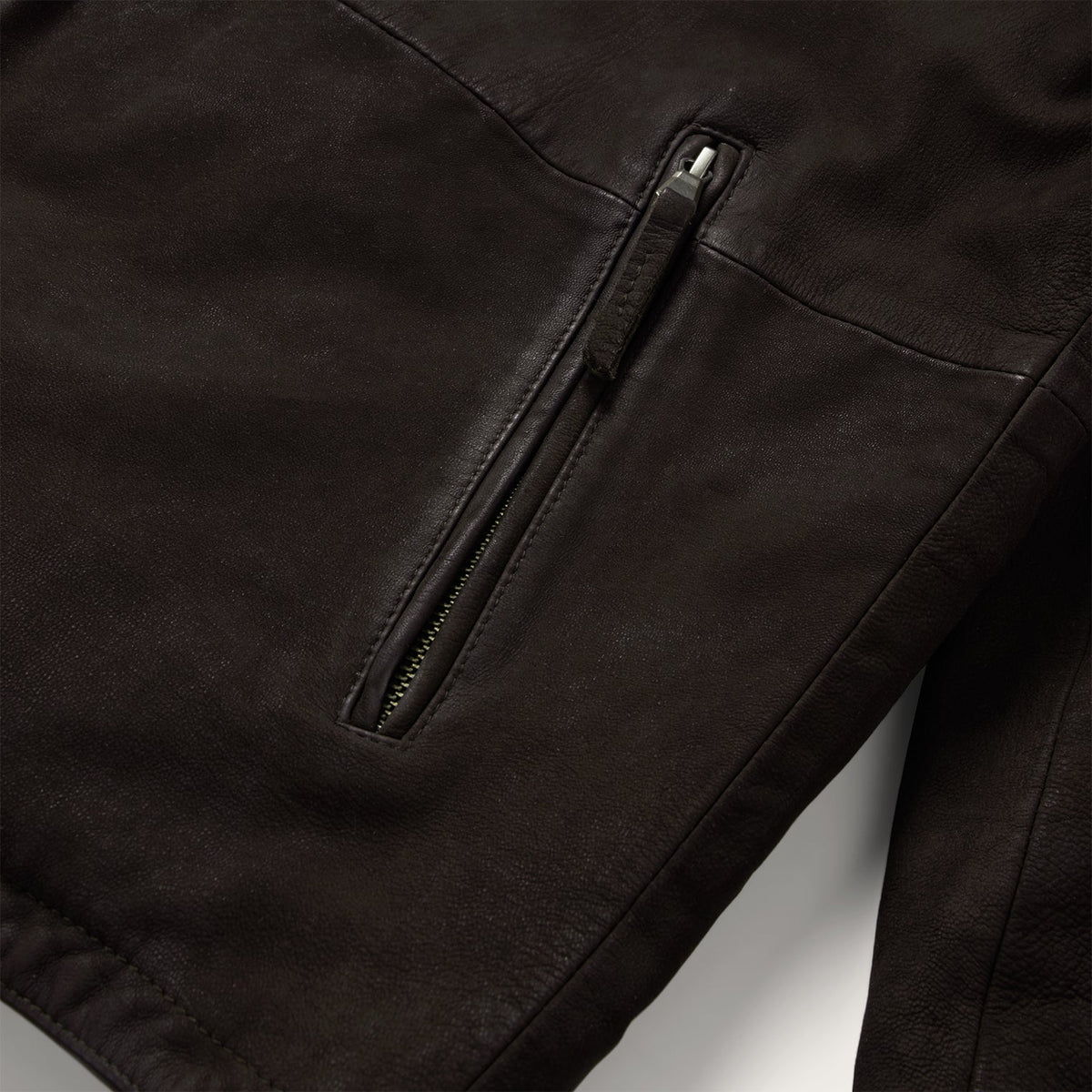 Zip Front Suede Leather Jacket Brown - Stetson