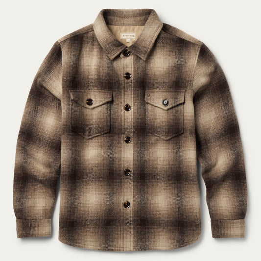 Wool Plaid Shirt Jacket Brown - Stetson