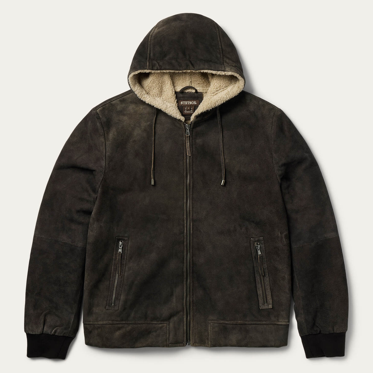 Suede Hooded Jacket Brown - Stetson
