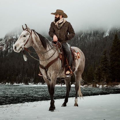 Suede Hooded Jacket Brown - Stetson