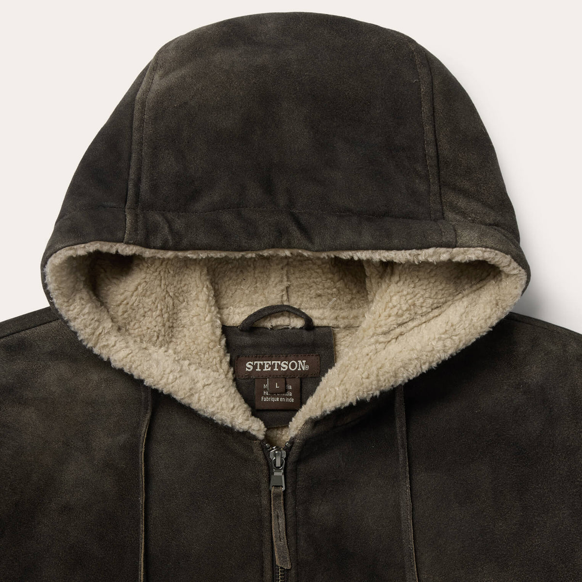 Suede Hooded Jacket Brown - Stetson