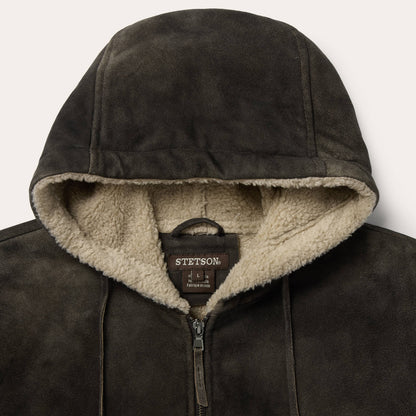 Suede Hooded Jacket Brown - Stetson