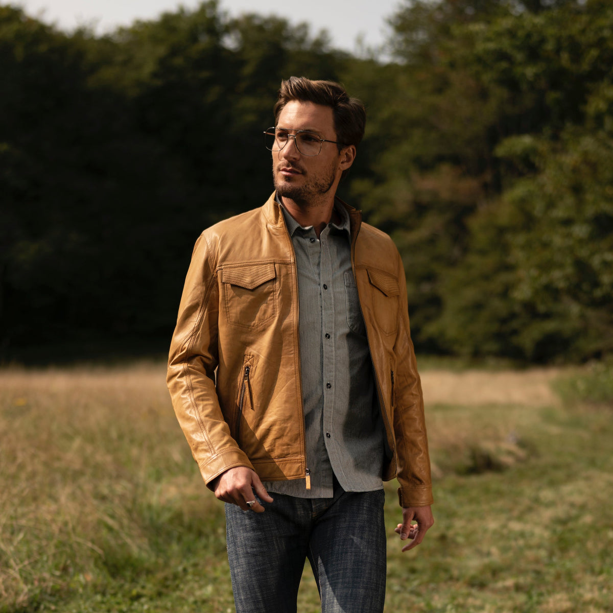 Butter Soft Distressed Leather Jacket Brown - Stetson