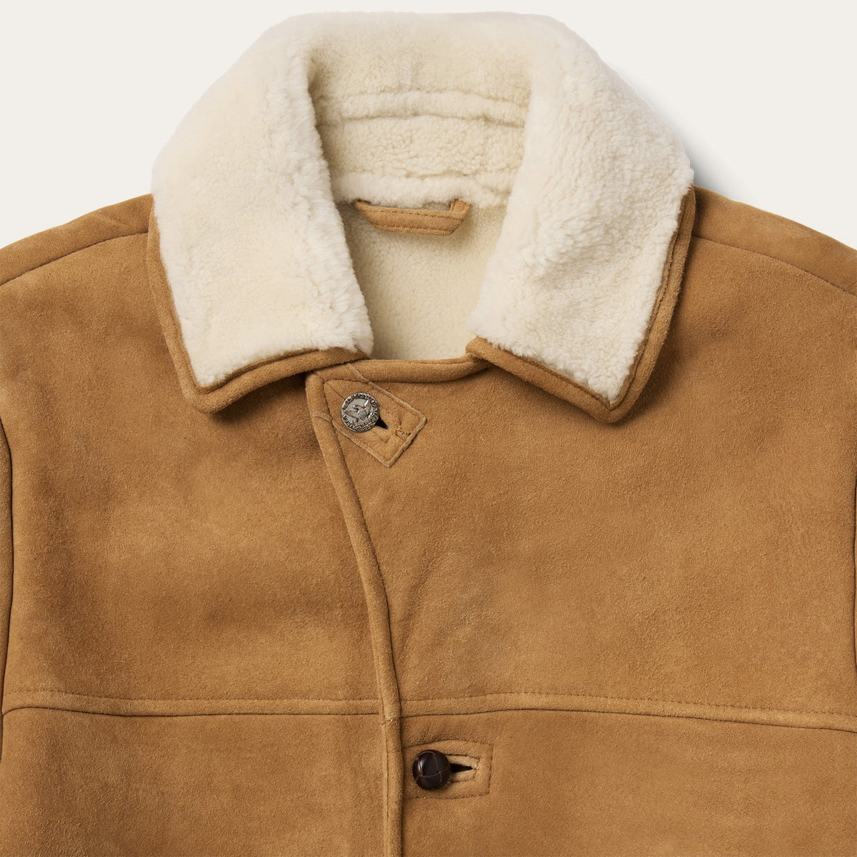 Suede Shearling Ranch Coat Saddle - Stetson