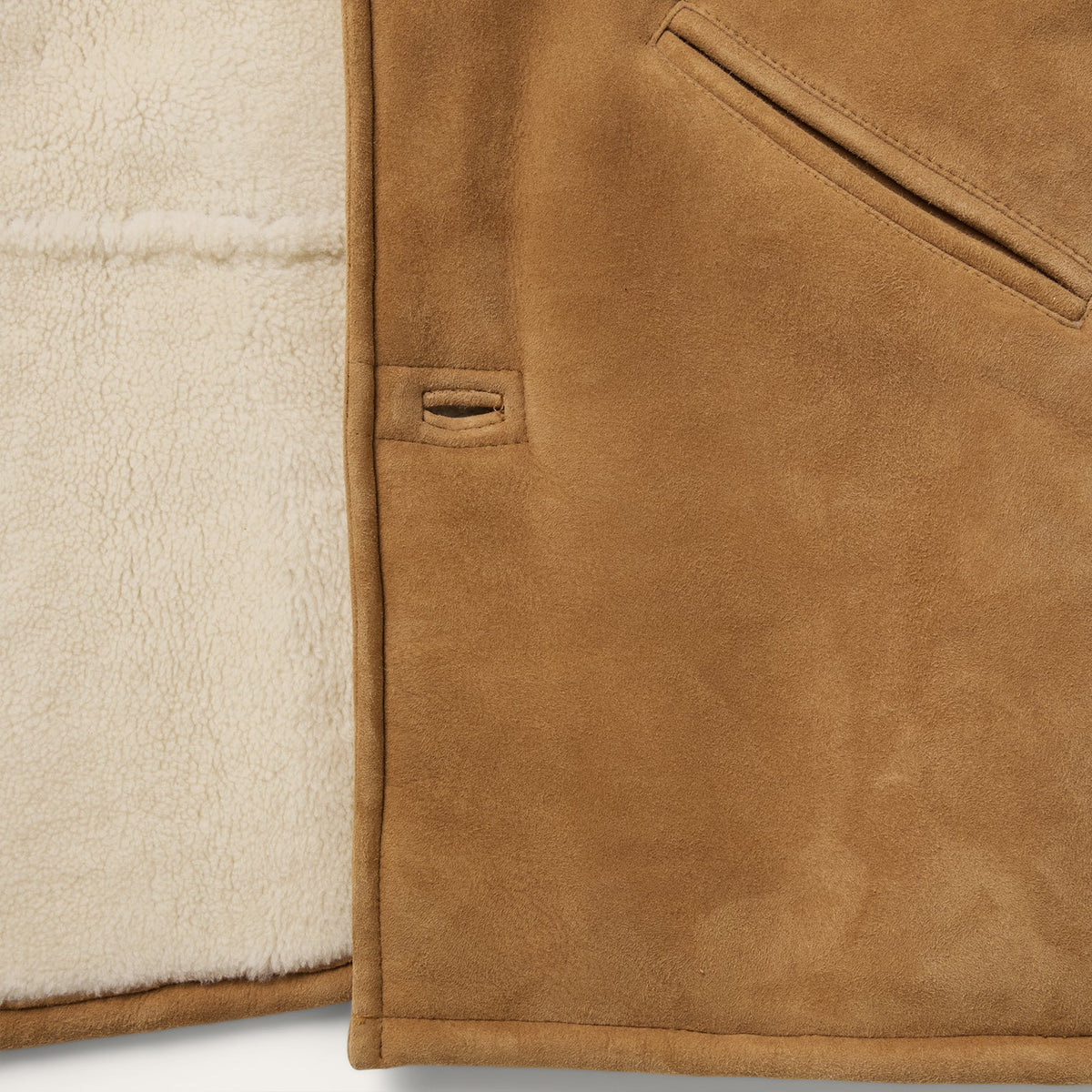 Suede Shearling Ranch Coat Saddle - Stetson