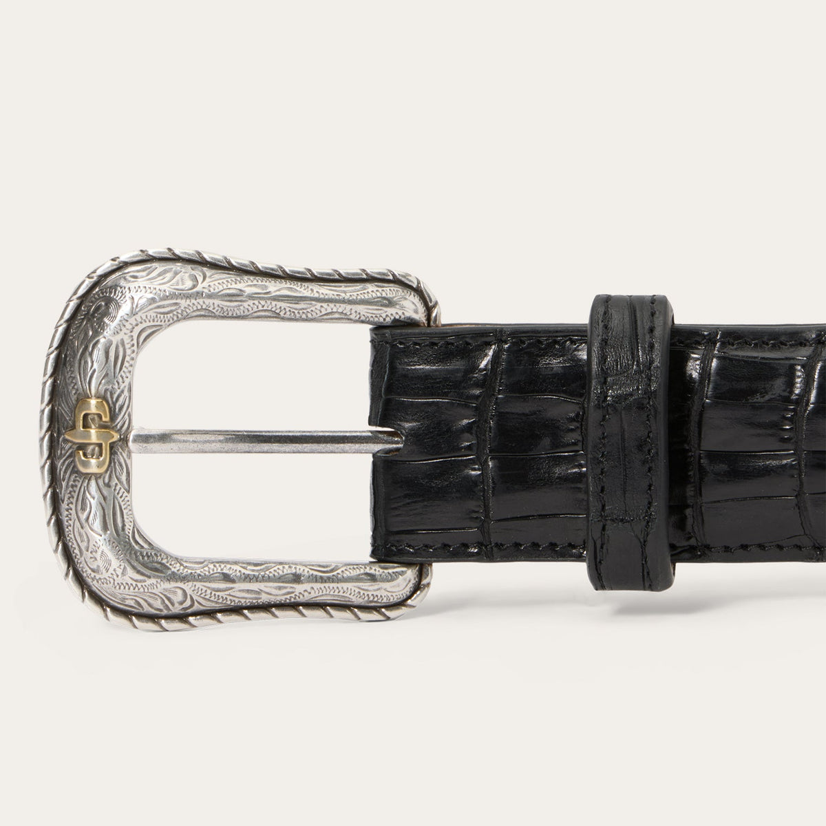 Caiman Western Tab Belt Black Classic - Stetson