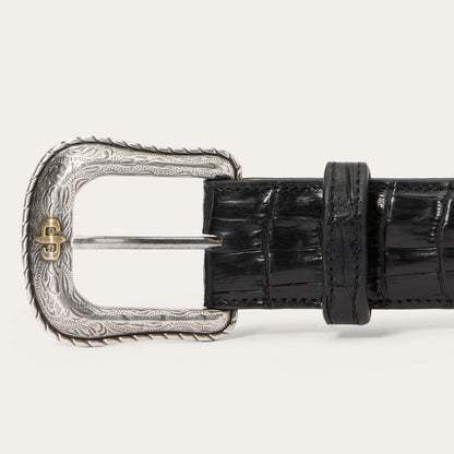 Caiman Western Tab Belt Black Classic - Stetson