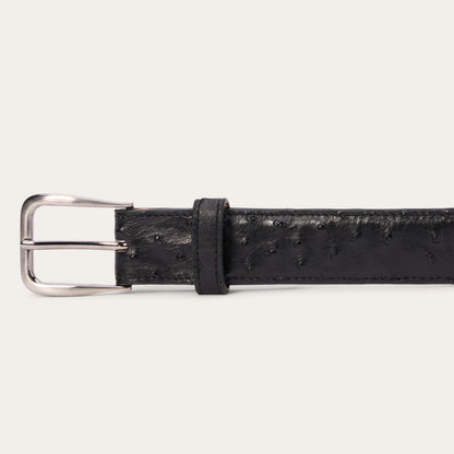 Ostrich Western Tab Belt - 1 1/4" Width Black Classic - Stetson