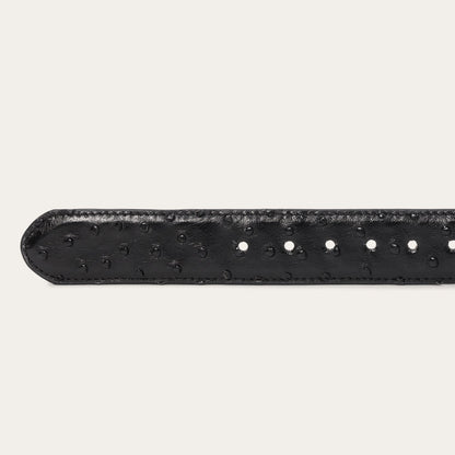 Ostrich Western Tab Belt - 1 1/4" Width Black Classic - Stetson