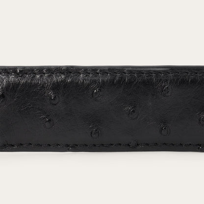 Ostrich Western Tab Belt - 1 1/4" Width Black Classic - Stetson