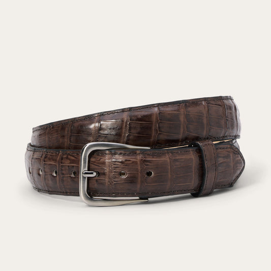 Caiman Western Tab Belt - 1 1/4" Width Cigar Classic - Stetson
