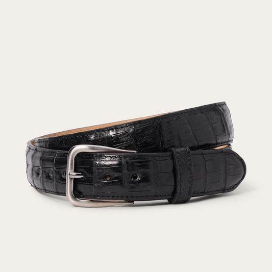 Caiman Western Tab Belt - 1 1/4" Width Black Classic - Stetson