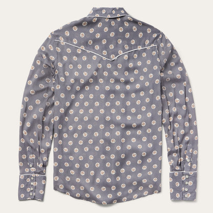Horse Pennies Print Western Shirt Grey - Stetson