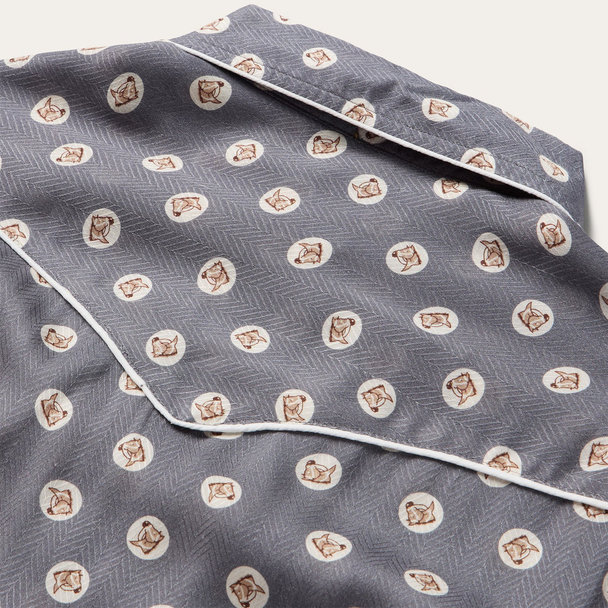Horse Pennies Print Western Shirt Grey - Stetson
