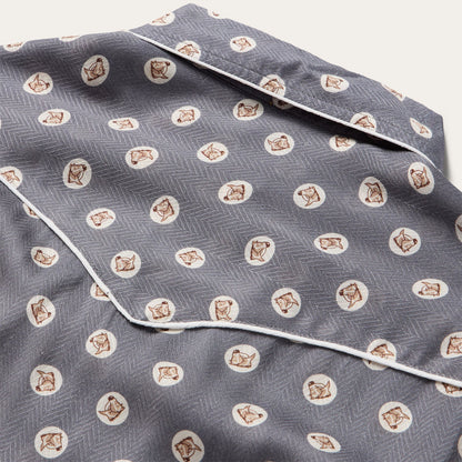 Horse Pennies Print Western Shirt Grey - Stetson