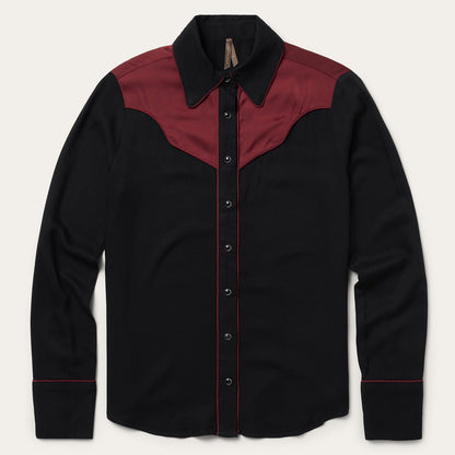 Piped Western Blouse Black - Stetson