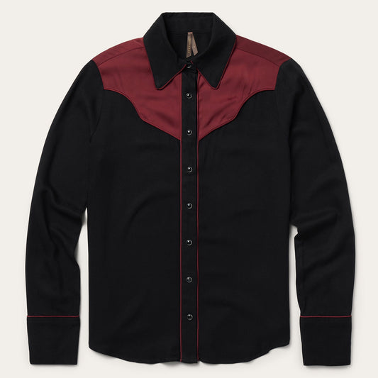 Piped Western Blouse Black - Stetson